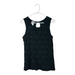 Chico’s Black Textured Keyhole Tank Top